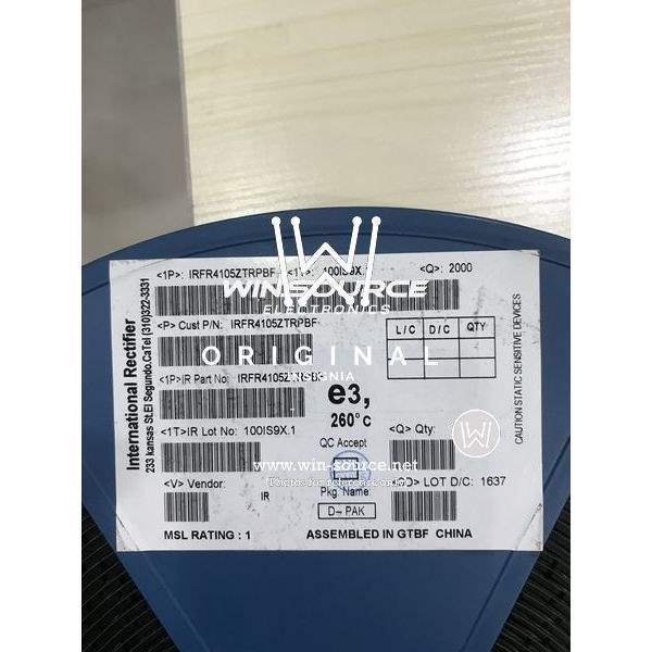 IRFR4105ZTRPBF label picture