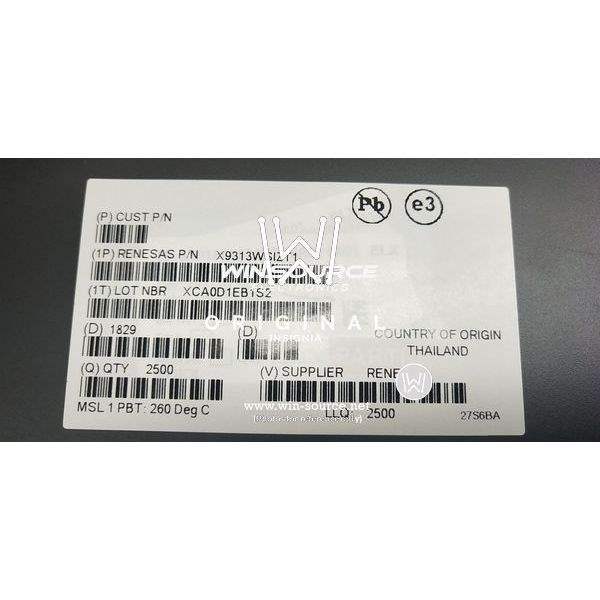 X9313WSIZT1 label picture