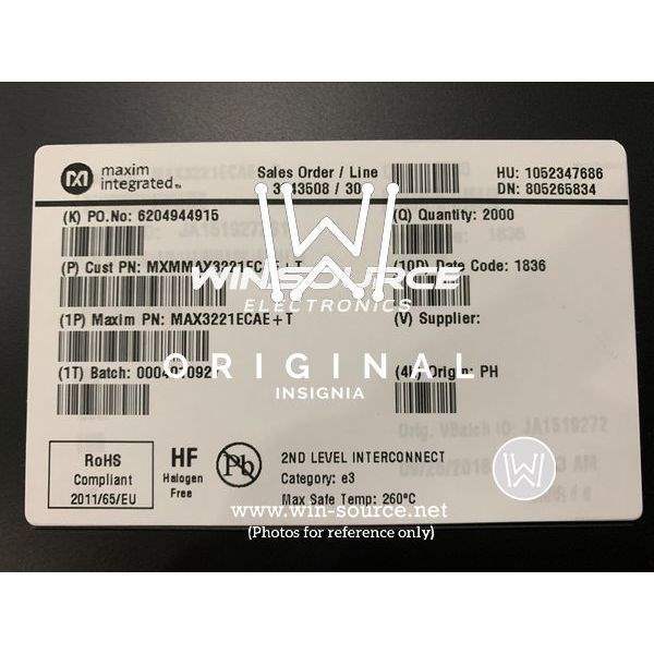 MAX3221ECAE+ label picture