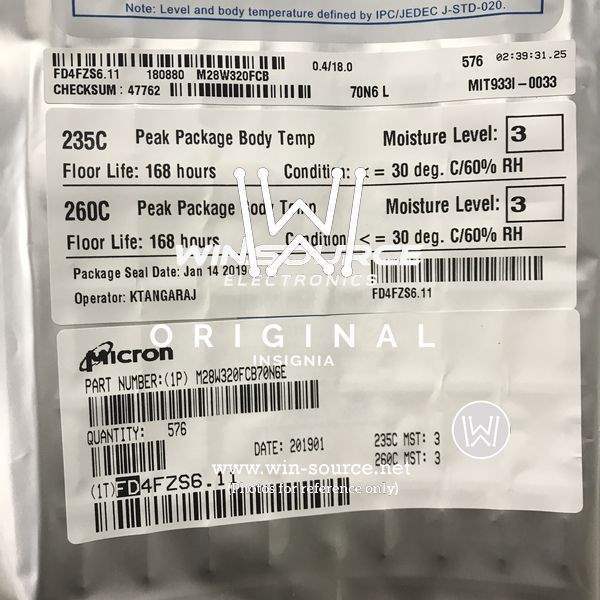 M28W320FCB70N6E label picture