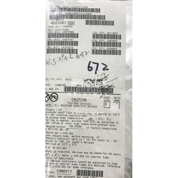 S29AL032D70TFI03 label picture