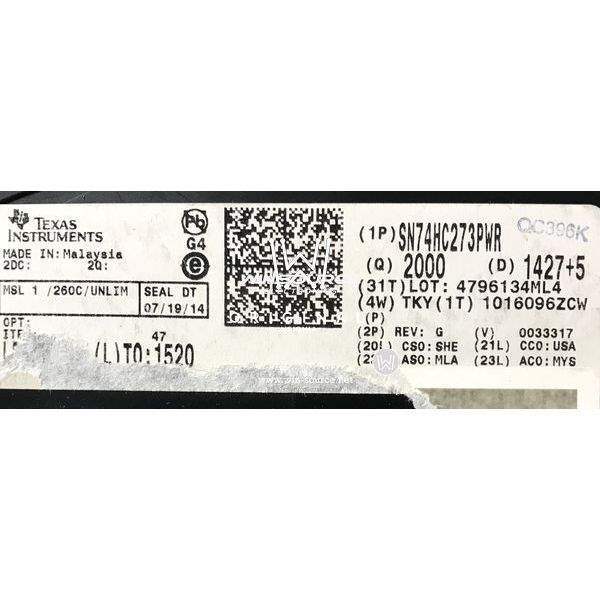 SN74HC273PWR label picture
