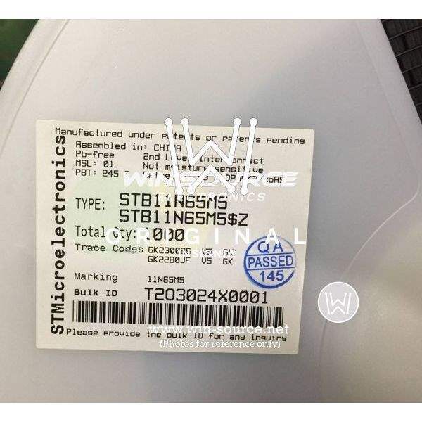 STB11N65M5 label picture