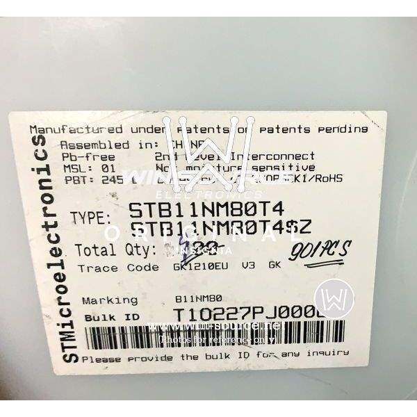 STB11NM80T4 label picture