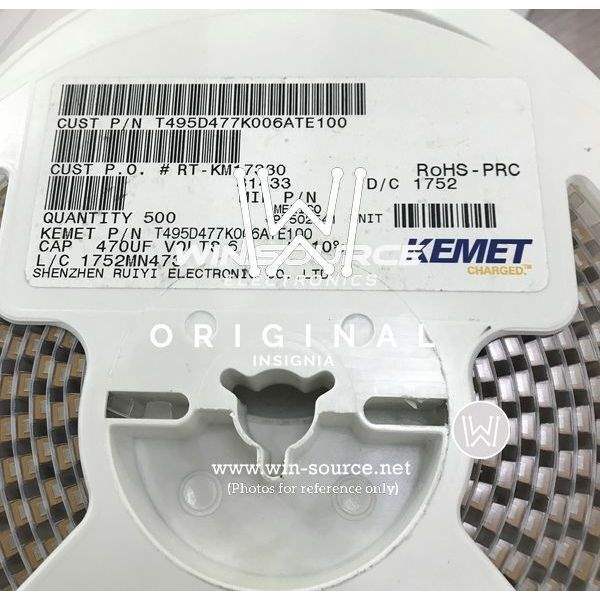 T495D477K006ATE100 label picture 2