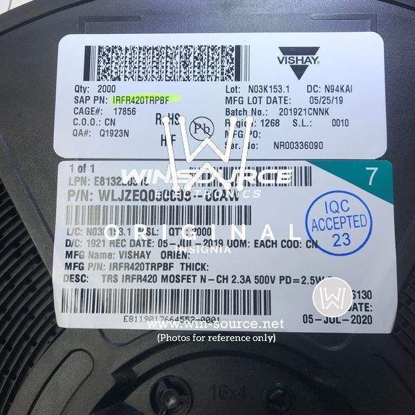 IRFR420TRPBF label picture