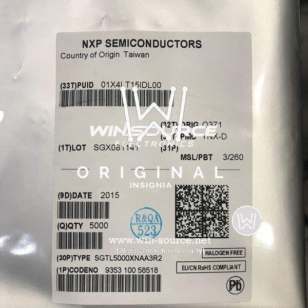 SGTL5000XNAA3R2 label picture 2