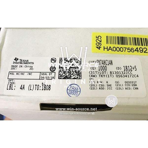 SN74HC14NE4 label picture