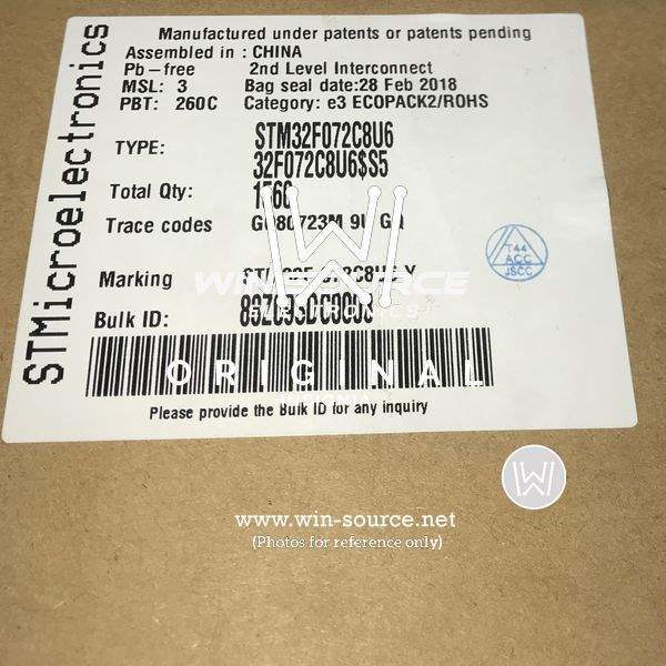 STM32F072C8U6 label picture