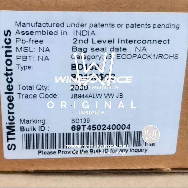 BD139 label picture