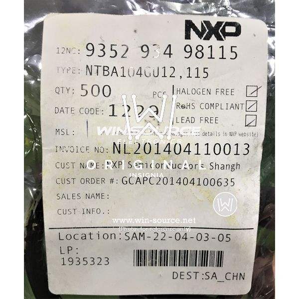 NTBA104GU12  label picture
