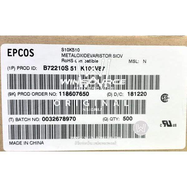 B72210S511K101 label picture