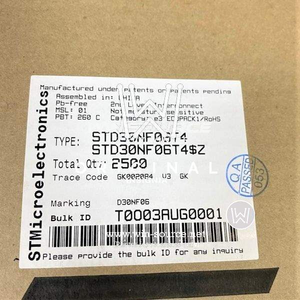 STD30NF06T4 label picture